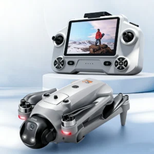 YLR/C YL059 GPS 5G WiFi FPV with 4.5inch LCD Screen Controller Voice Prompts 720P HD Dual Camera Servo Gimbal Lifting Obstacle Avoidance One-Key Airdrop Brushless Foldable RC Drone Quadcopter RTF