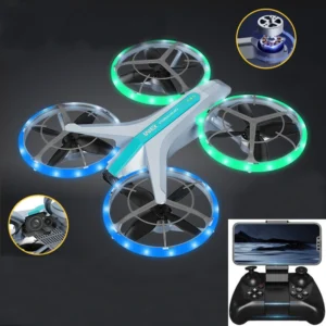 4DRC V33S WiFi FPV with HD Dual Camera Optical Flow Positioning Stunt Tumbling Colorful LED Lights Brushless Grid Full Protection Child Gift RC Toys Drone Quadcopter RTF