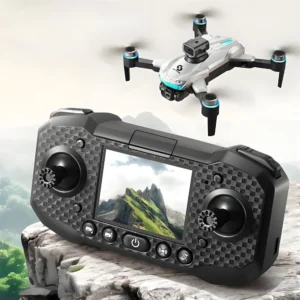 YLR/C S160 WiFi FPV with LCD Screen Controller HD Dual Camera Servo Gimbal 360 Obstacle Avoidance Colorful LED Lights Brushless Foldable RC Drone Quadcopter RTF