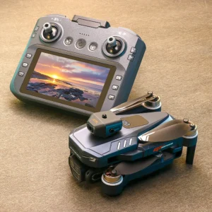 LSRC GT8 WiFi FPV with 4.9inch LCD Screen Controller HD Front Bottom Rear Three Camera Servo Gimbal 360 Obstacle Avoidance Brushless Foldable RC Drone Quadcopter RTF