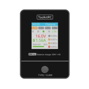 Toolkitrc M4AC 30w 2.5A with Color LCD Screen Balance Charger Discharger for 1-4S LiPo LiHv LiFe LipoStorage Battery