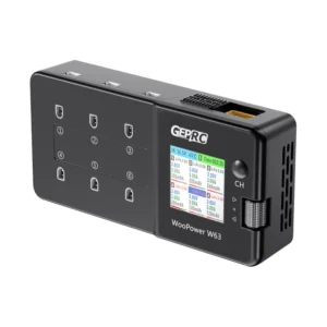 GEPRC WooPower W63 78W 3A*6 6 Ports 1S Lipo Battery Charger Discharger with Storage Function 1.54-Inch IPS Display Support LiPo/LiHV/LiFe 1S Battery PH2.0/BT2.0 Plug