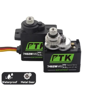PTK 7462W MG 25T Aluminum Gear 180 9g Digital Waterproof RC Servo for Robot Fixed Wing Car and Aircraft Model